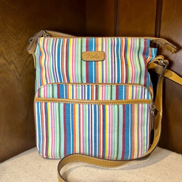Relic Striped Canvas Crossbody Bag - Picture 1 of 5